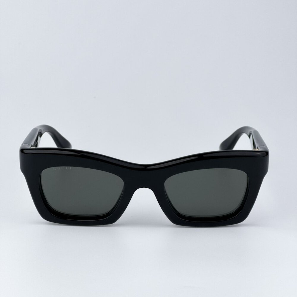 Gucci Women BRAND NEW Sunglasses Black Grey Cat Eye GG1773S 001